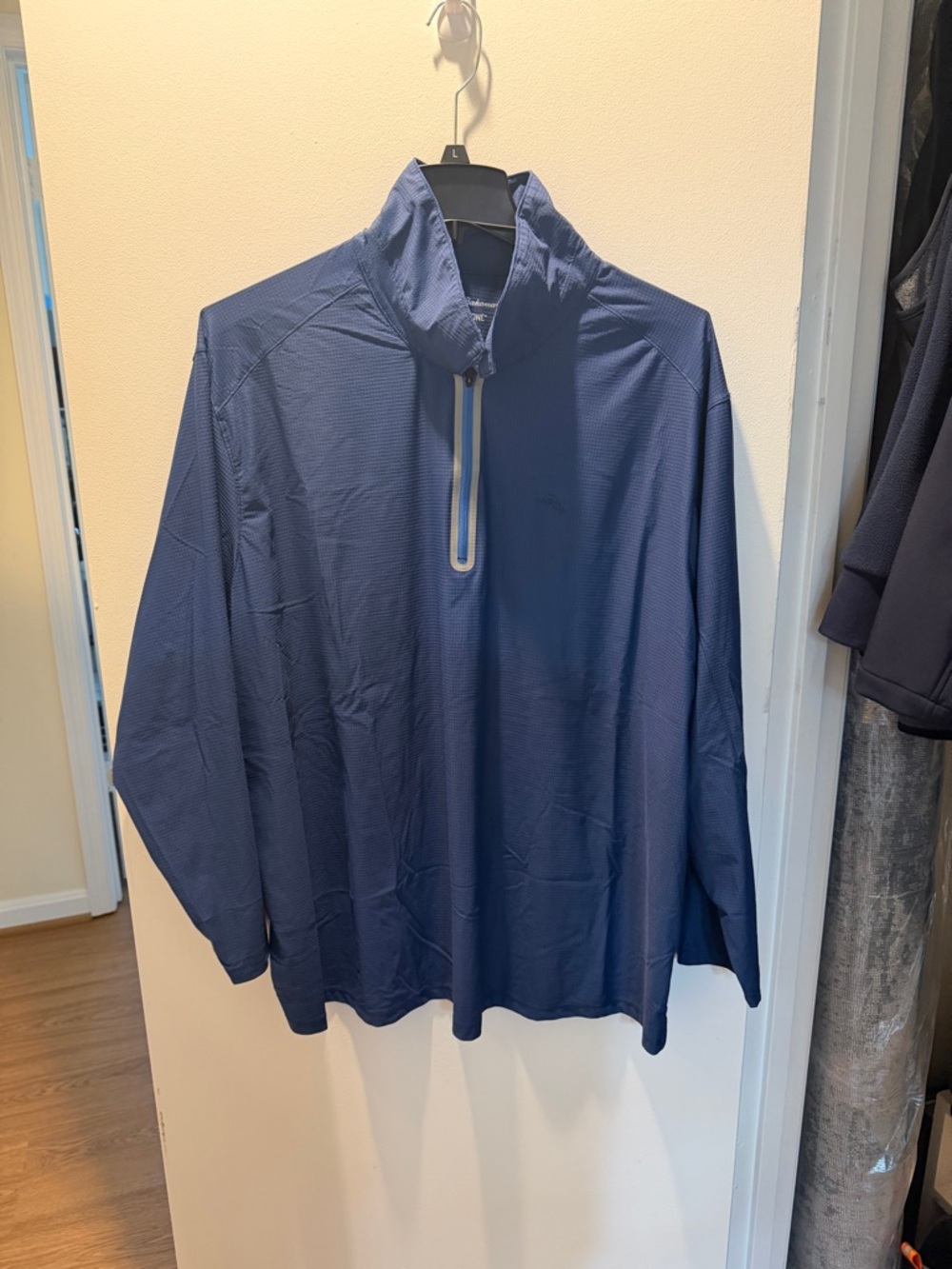 Tommy Bahama Navy Blue Lightweight Quarter-Zip Shirt Jacket